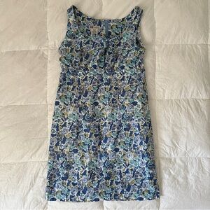 y2k faded glory knee length floral milkmaid dress